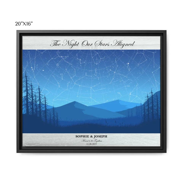 Custom Wall Art - Blue Landscape Star Map - ARTFULANE