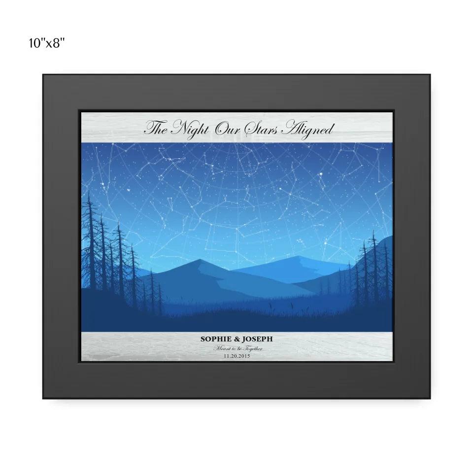Custom Wall Art - Blue Landscape Star Map - ARTFULANE