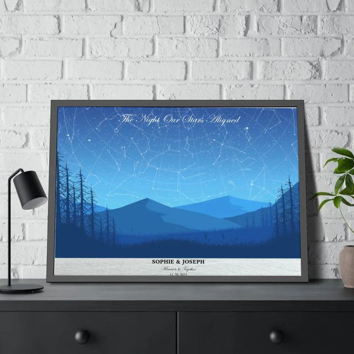 Custom Wall Art - Blue Landscape Star Map - ARTFULANE