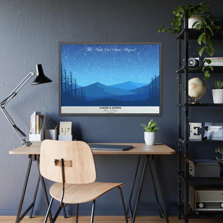 Custom Wall Art - Blue Landscape Star Map - ARTFULANE