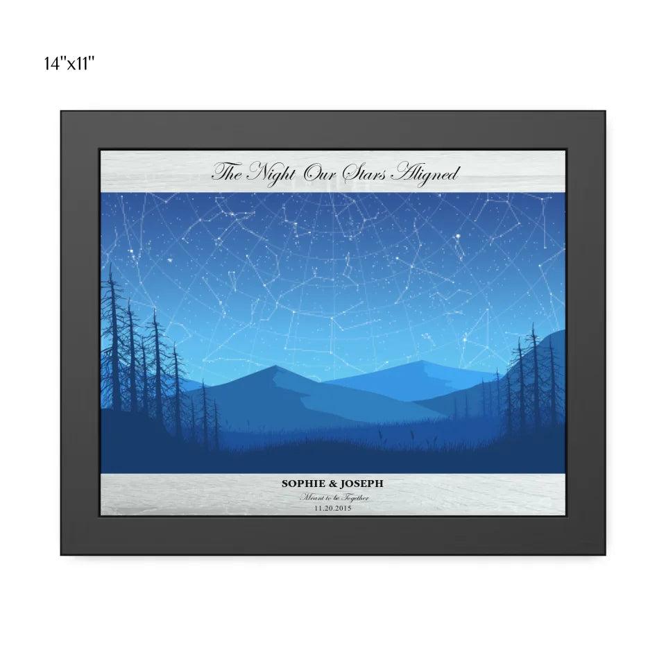 Custom Wall Art - Blue Landscape Star Map - ARTFULANE