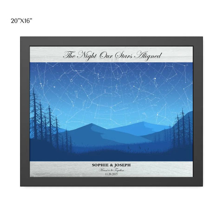 Custom Wall Art - Blue Landscape Star Map - ARTFULANE