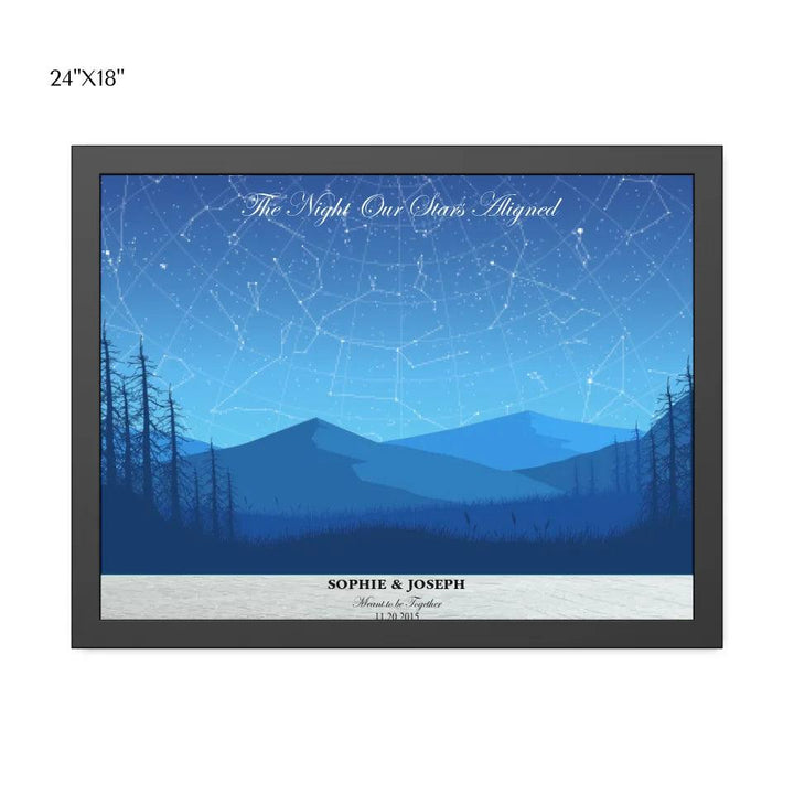 Custom Wall Art - Blue Landscape Star Map - ARTFULANE