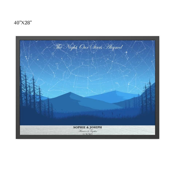 Custom Wall Art - Blue Landscape Star Map - ARTFULANE