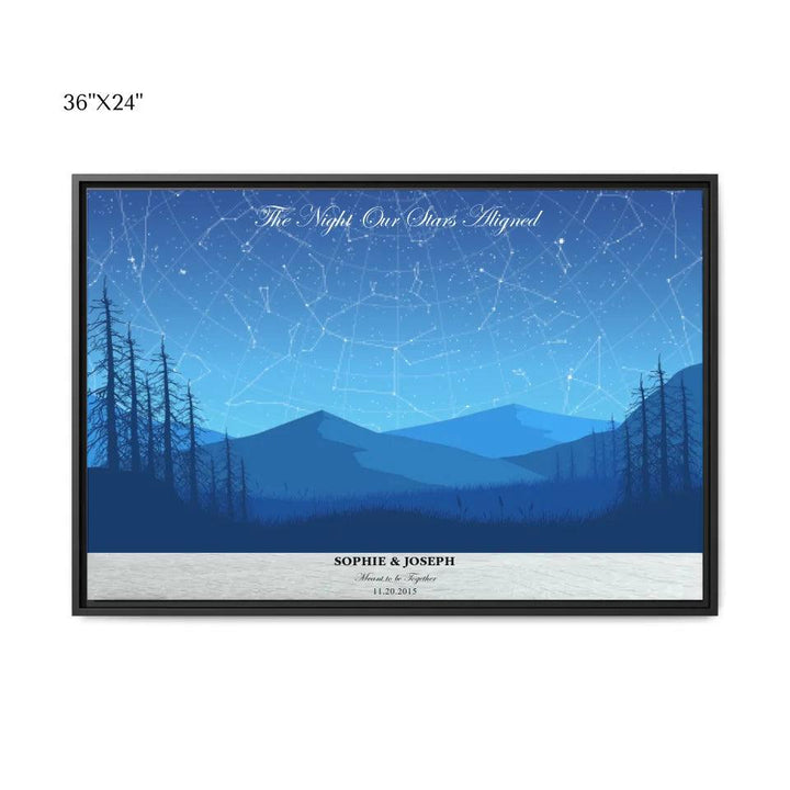 Custom Wall Art - Blue Landscape Star Map - ARTFULANE
