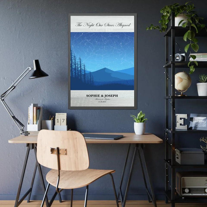 Custom Wall Art - Blue Landscape Star Map - ARTFULANE