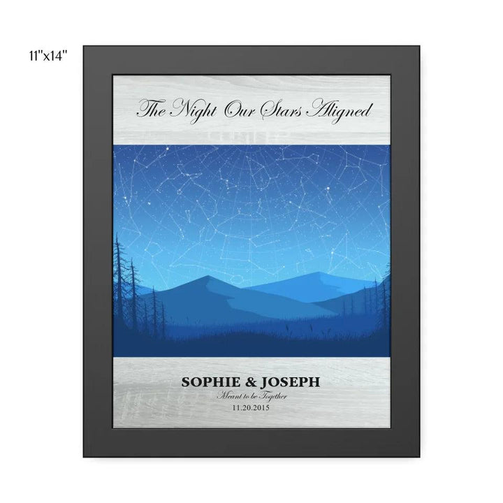 Custom Wall Art - Blue Landscape Star Map - ARTFULANE