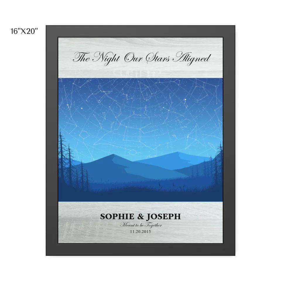 Custom Wall Art - Blue Landscape Star Map - ARTFULANE