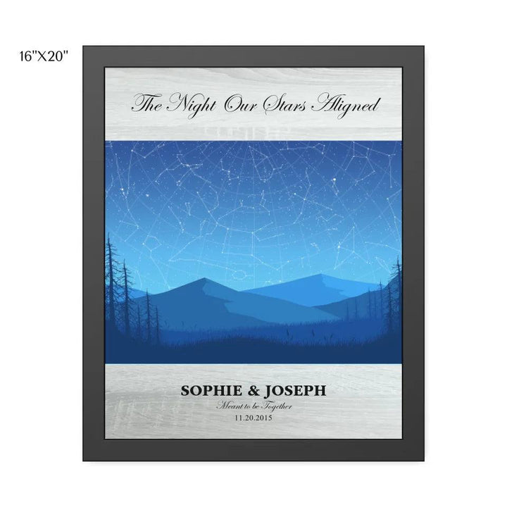 Custom Wall Art - Blue Landscape Star Map - ARTFULANE