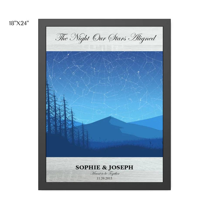 Custom Wall Art - Blue Landscape Star Map - ARTFULANE