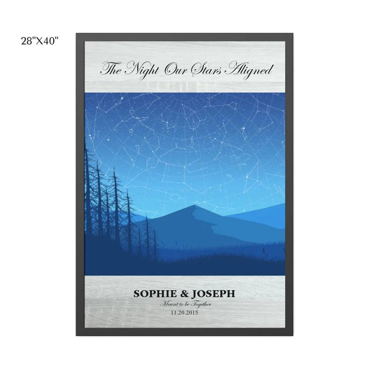 Custom Wall Art - Blue Landscape Star Map - ARTFULANE