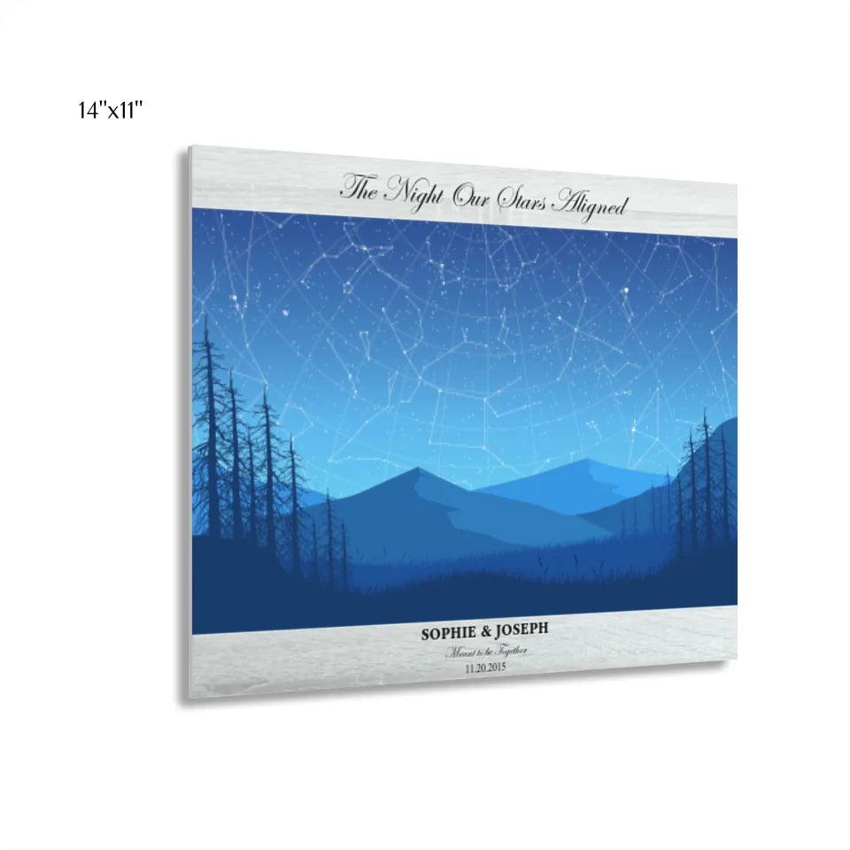 Custom Wall Art - Blue Landscape Star Map - ARTFULANE