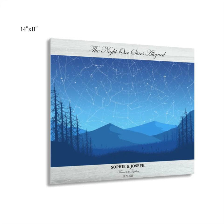 Custom Wall Art - Blue Landscape Star Map - ARTFULANE