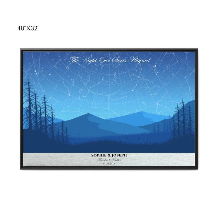 Custom Wall Art - Blue Landscape Star Map - ARTFULANE