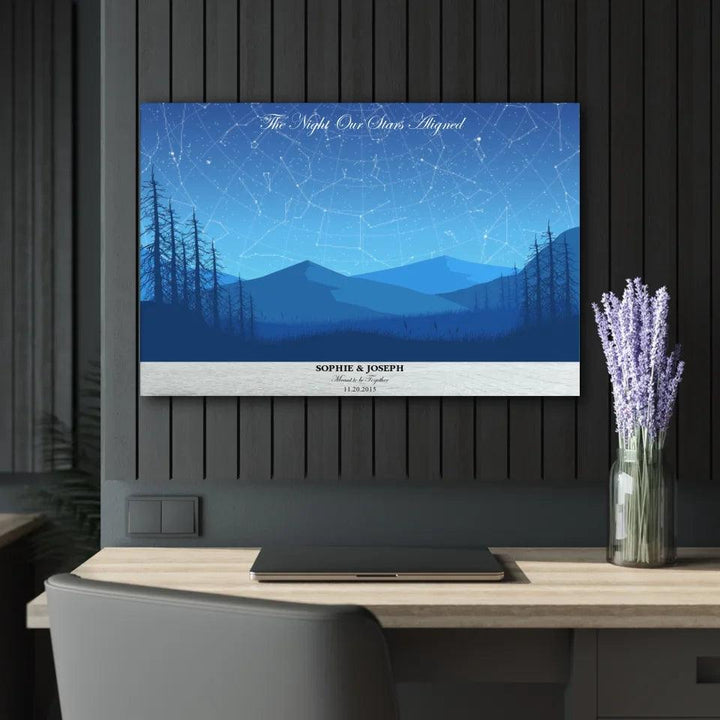 Custom Wall Art - Blue Landscape Star Map - ARTFULANE