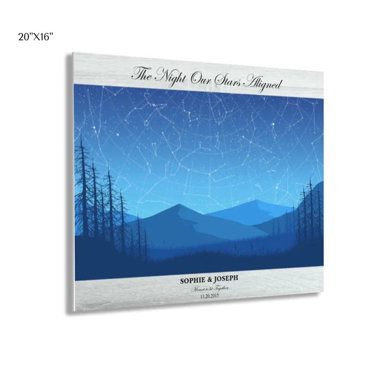 Custom Wall Art - Blue Landscape Star Map - ARTFULANE