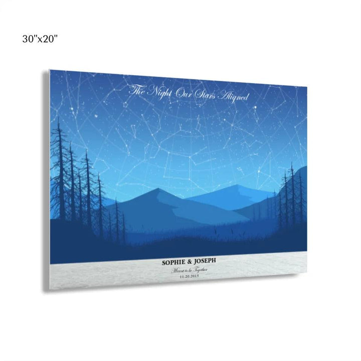 Custom Wall Art - Blue Landscape Star Map - ARTFULANE