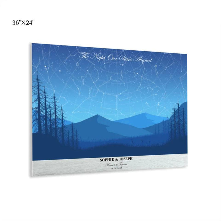 Custom Wall Art - Blue Landscape Star Map - ARTFULANE