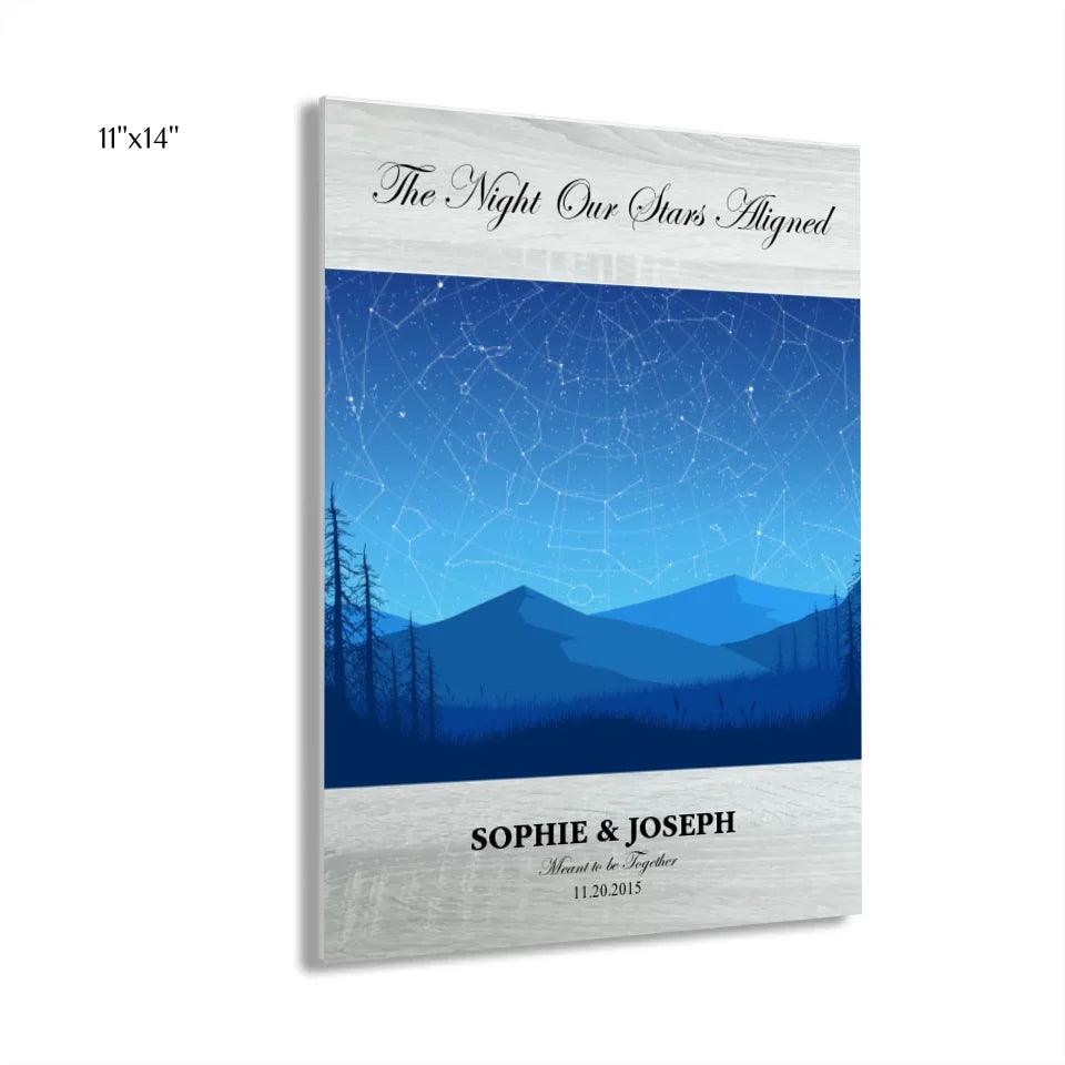 Custom Wall Art - Blue Landscape Star Map - ARTFULANE
