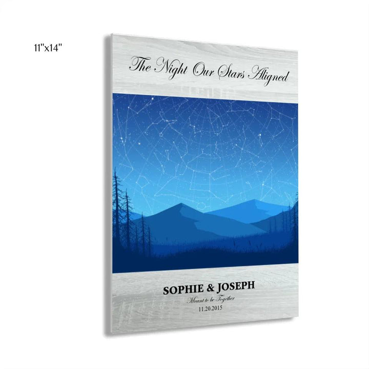 Custom Wall Art - Blue Landscape Star Map - ARTFULANE