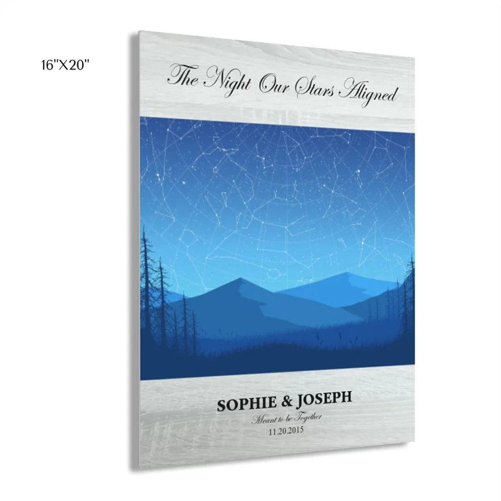 Custom Wall Art - Blue Landscape Star Map - ARTFULANE