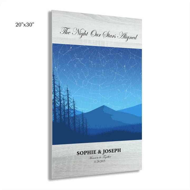Custom Wall Art - Blue Landscape Star Map - ARTFULANE