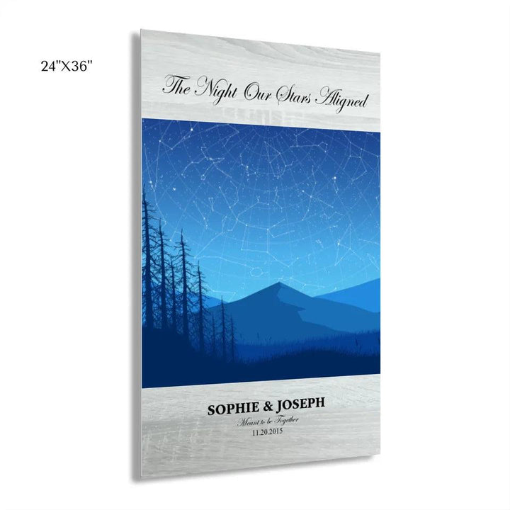 Custom Wall Art - Blue Landscape Star Map - ARTFULANE