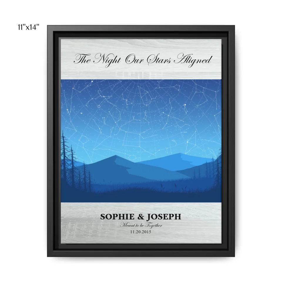 Custom Wall Art - Blue Landscape Star Map - ARTFULANE