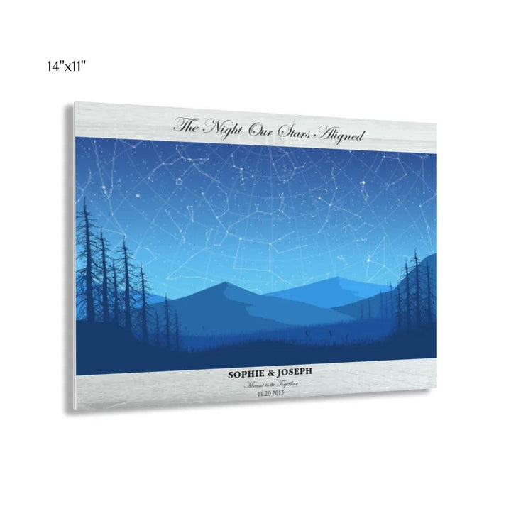 Custom Wall Art - Blue Landscape Star Map - ARTFULANE