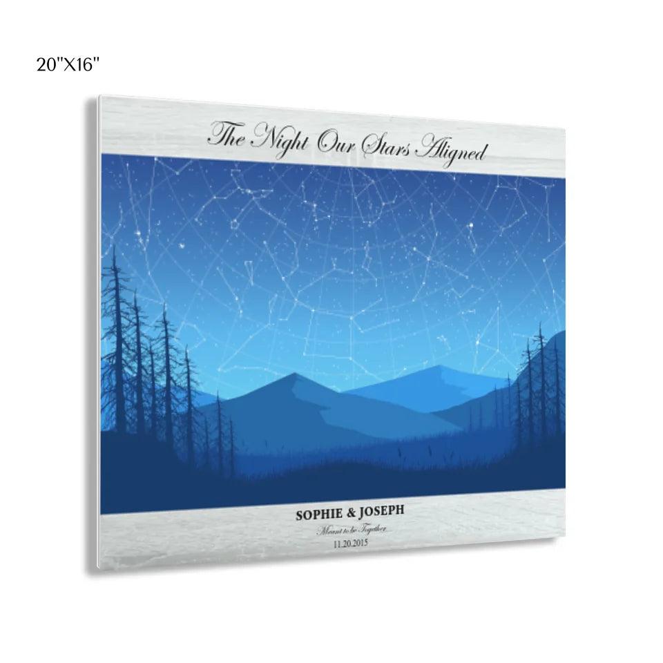 Custom Wall Art - Blue Landscape Star Map - ARTFULANE