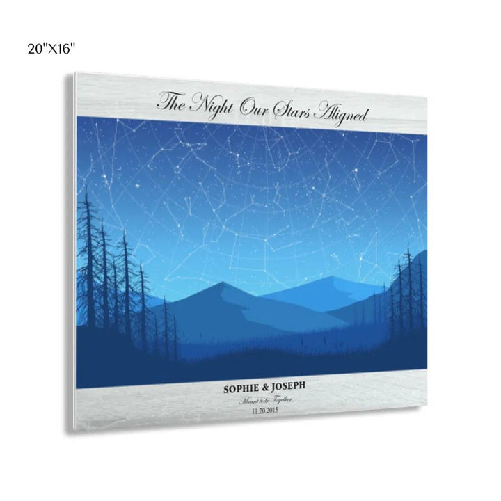 Custom Wall Art - Blue Landscape Star Map - ARTFULANE