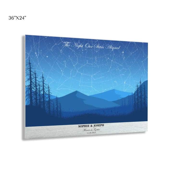 Custom Wall Art - Blue Landscape Star Map - ARTFULANE