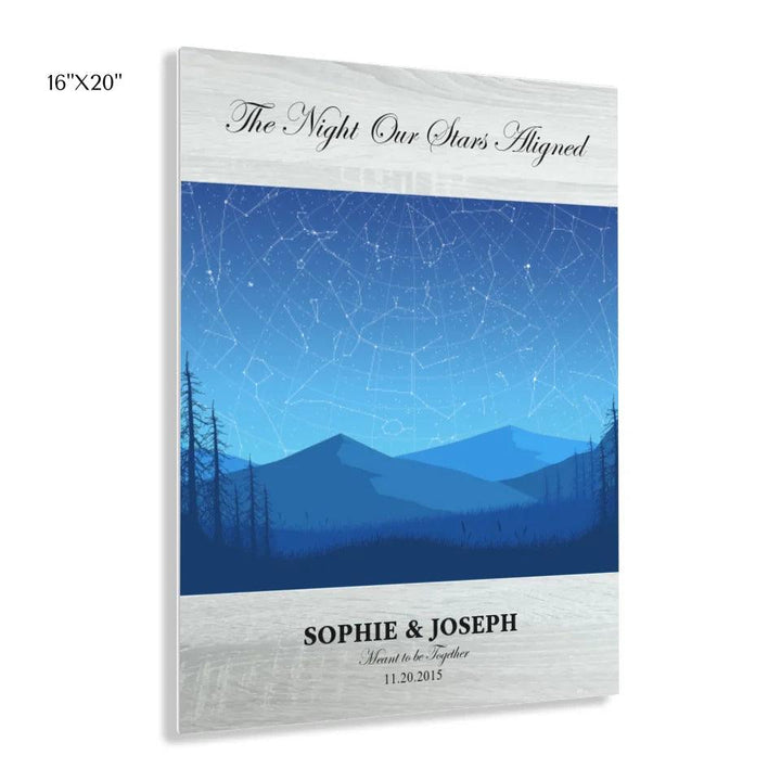 Custom Wall Art - Blue Landscape Star Map - ARTFULANE