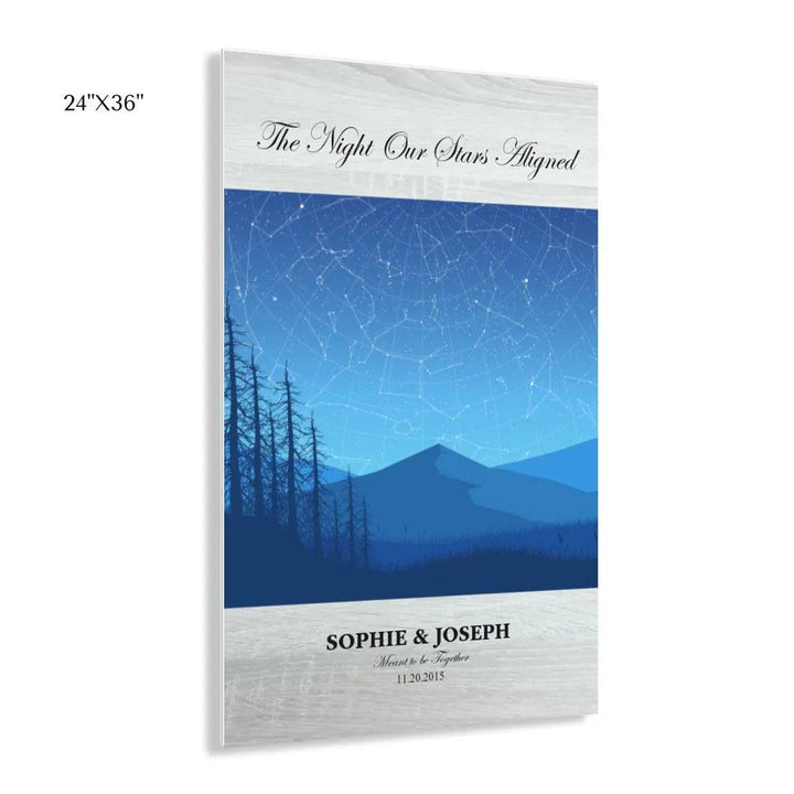 Custom Wall Art - Blue Landscape Star Map - ARTFULANE