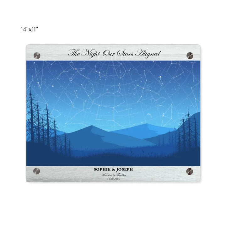 Custom Wall Art - Blue Landscape Star Map - ARTFULANE
