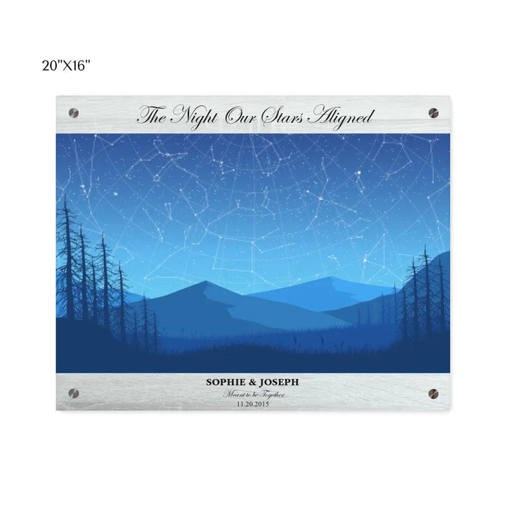 Custom Wall Art - Blue Landscape Star Map - ARTFULANE