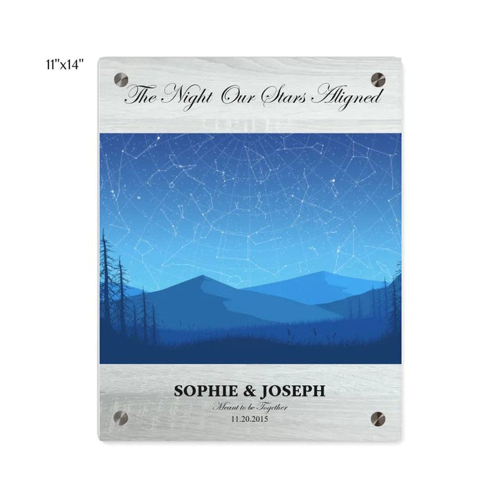 Custom Wall Art - Blue Landscape Star Map - ARTFULANE