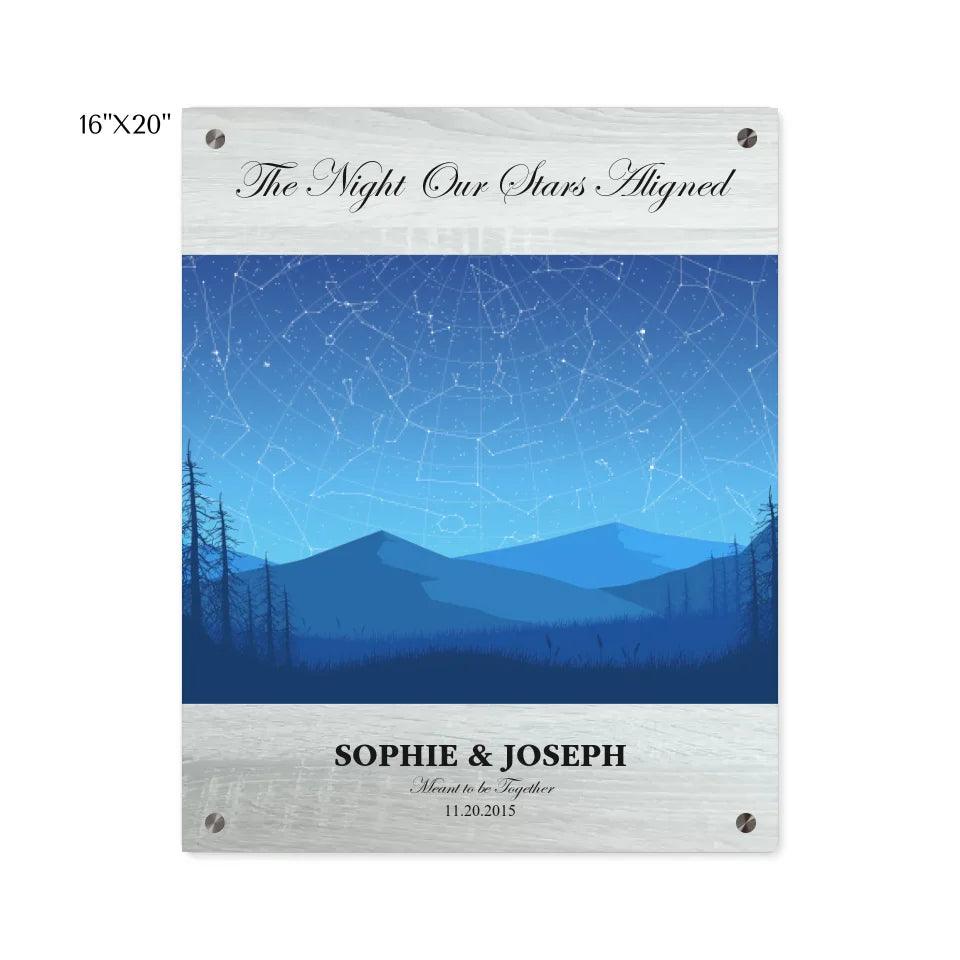 Custom Wall Art - Blue Landscape Star Map - ARTFULANE