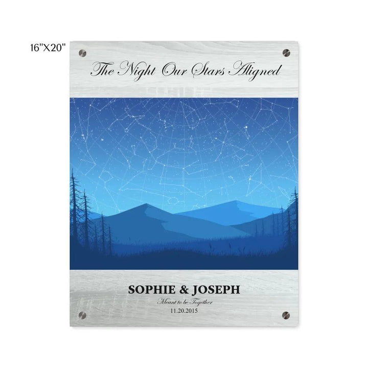 Custom Wall Art - Blue Landscape Star Map - ARTFULANE