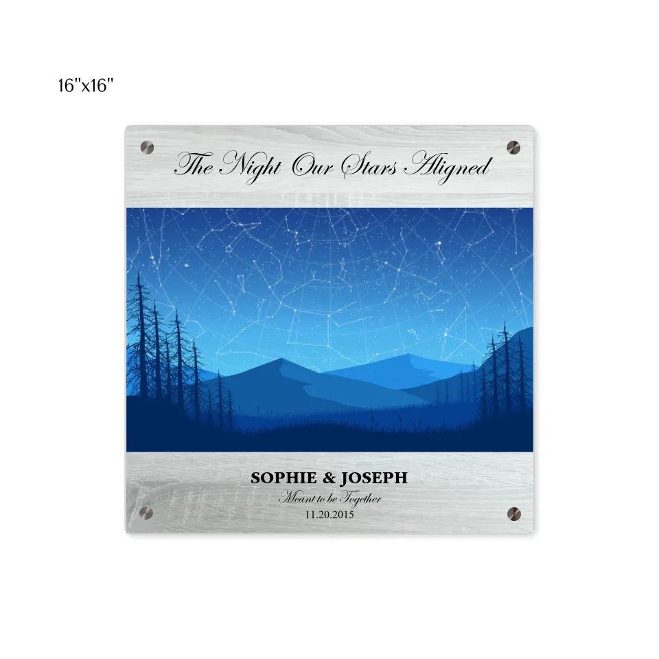 Custom Wall Art - Blue Landscape Star Map - ARTFULANE