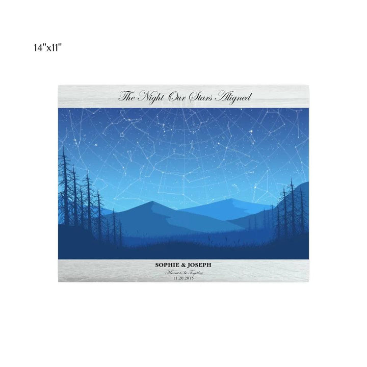 Custom Wall Art - Blue Landscape Star Map - ARTFULANE