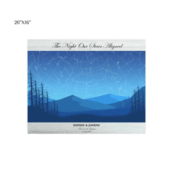 Custom Wall Art - Blue Landscape Star Map - ARTFULANE