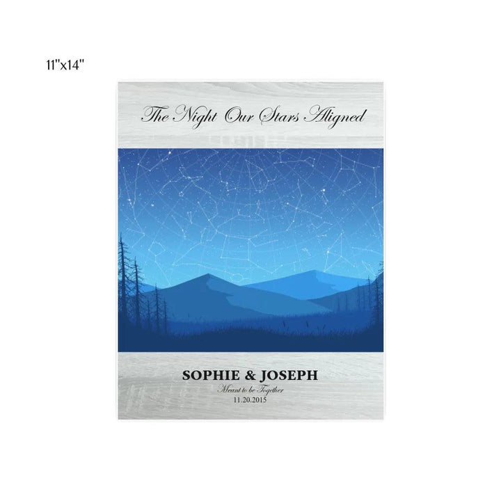 Custom Wall Art - Blue Landscape Star Map - ARTFULANE