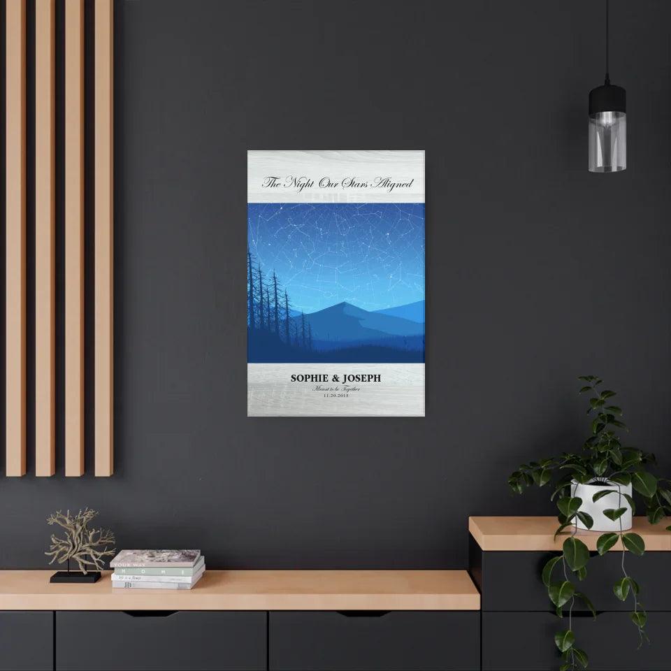 Custom Wall Art - Blue Landscape Star Map - ARTFULANE