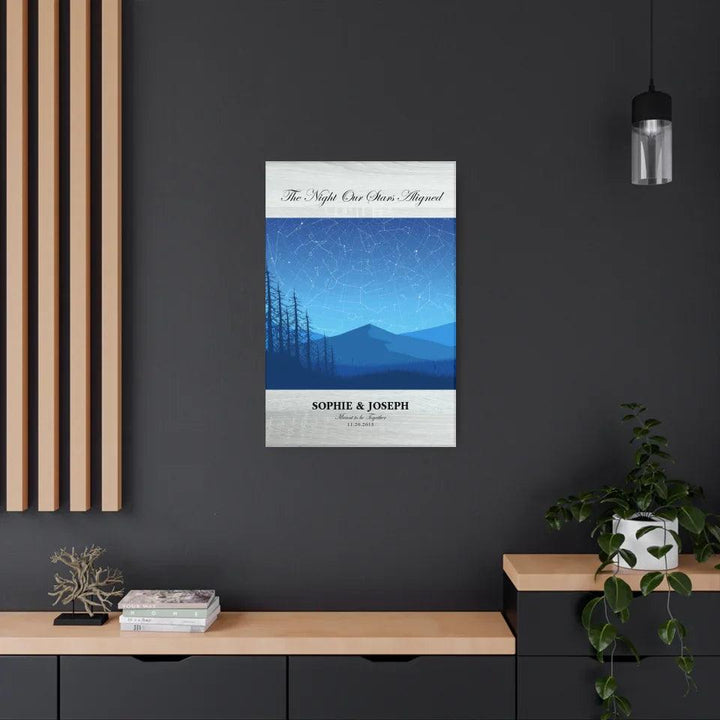 Custom Wall Art - Blue Landscape Star Map - ARTFULANE