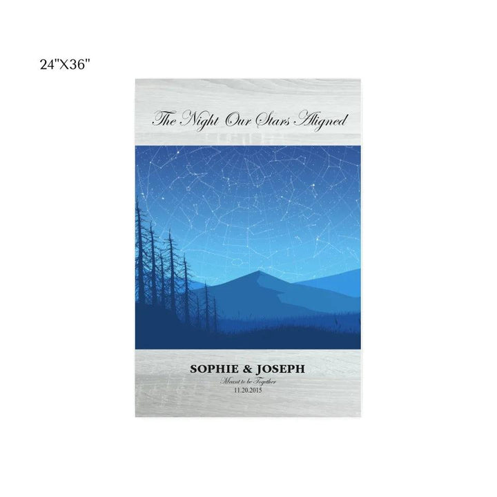 Custom Wall Art - Blue Landscape Star Map - ARTFULANE