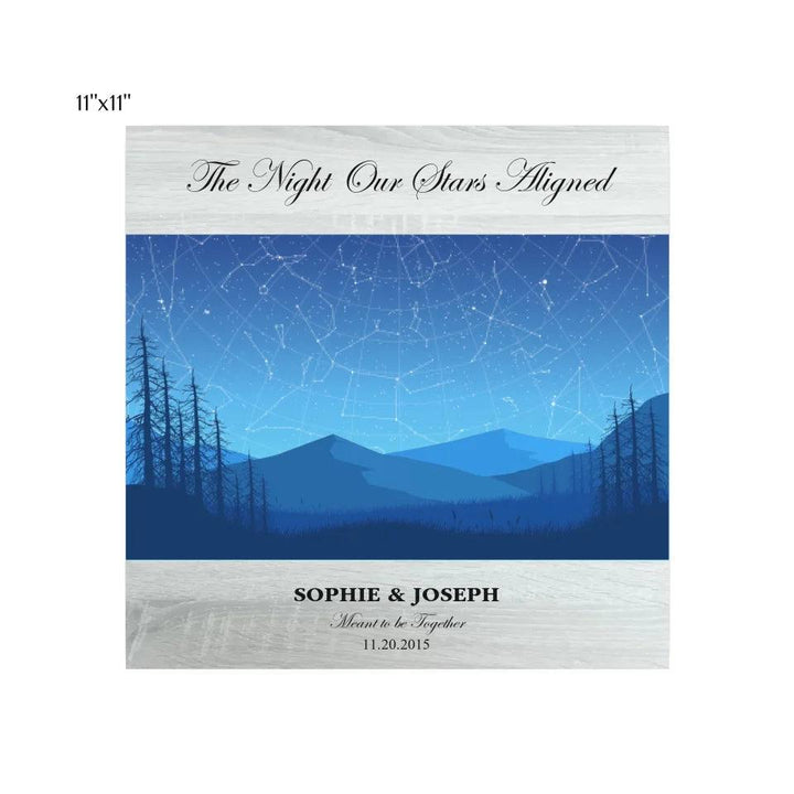 Custom Wall Art - Blue Landscape Star Map - ARTFULANE