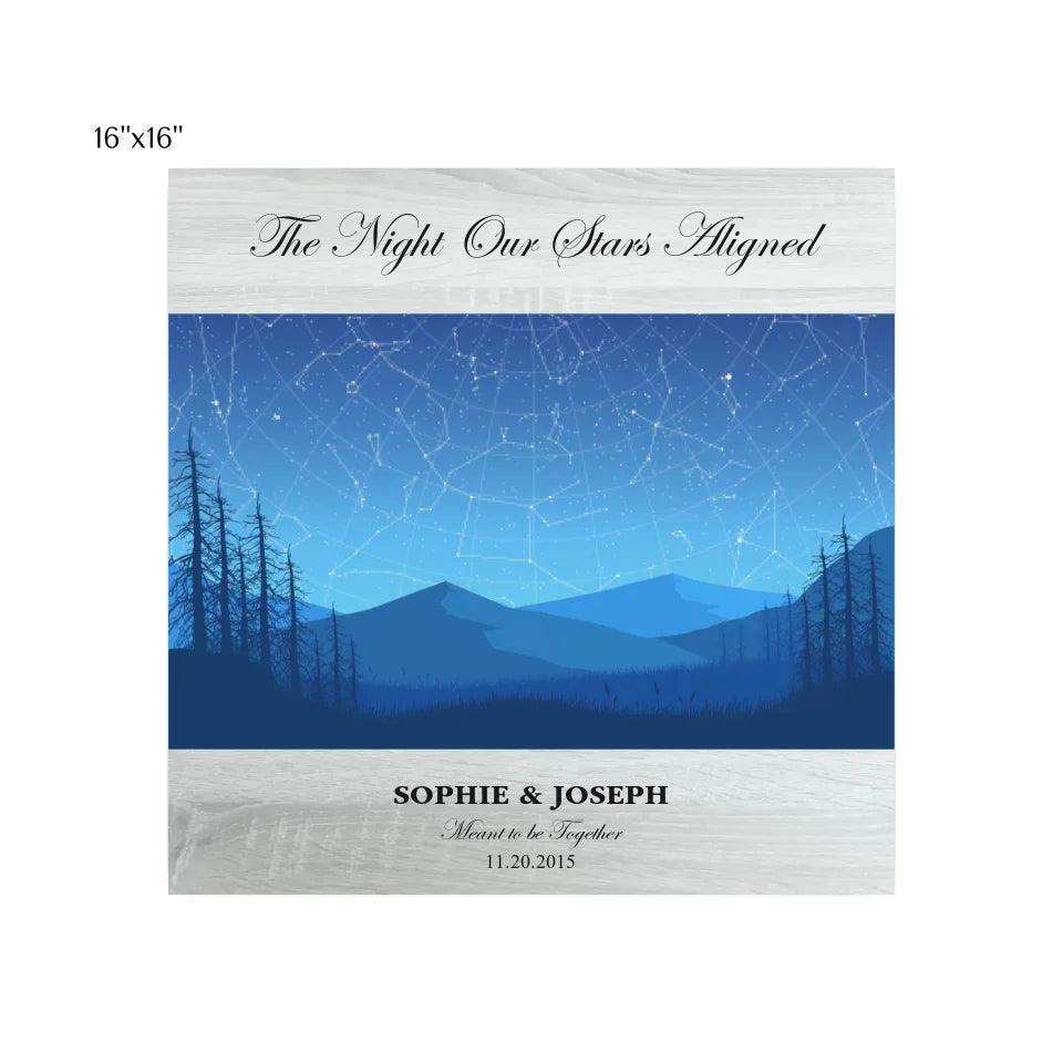 Custom Wall Art - Blue Landscape Star Map - ARTFULANE