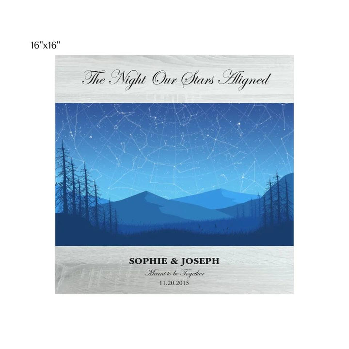Custom Wall Art - Blue Landscape Star Map - ARTFULANE