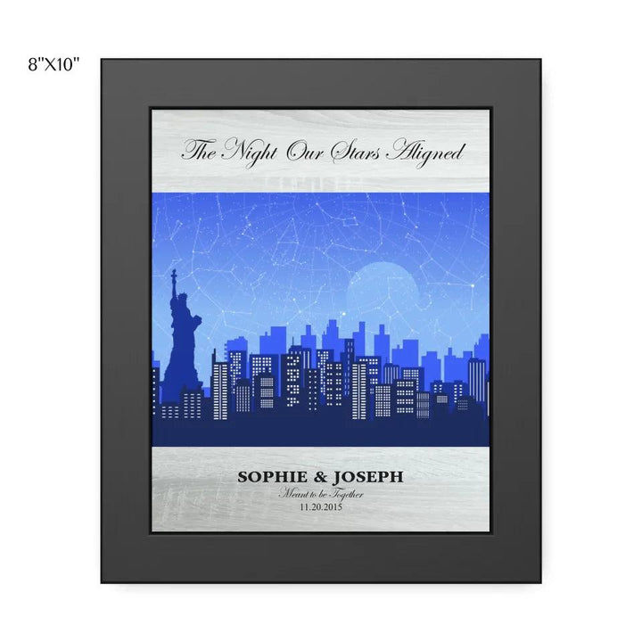 Custom Wall Art - Blue New York Cityscape Star Map - ARTFULANE
